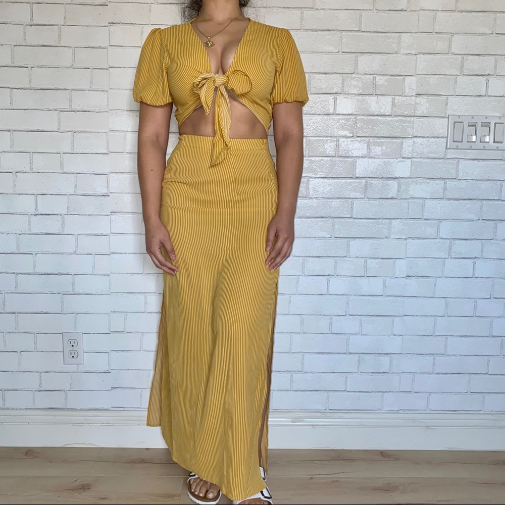 Nasty Gal Striped Crop & Skirt Set